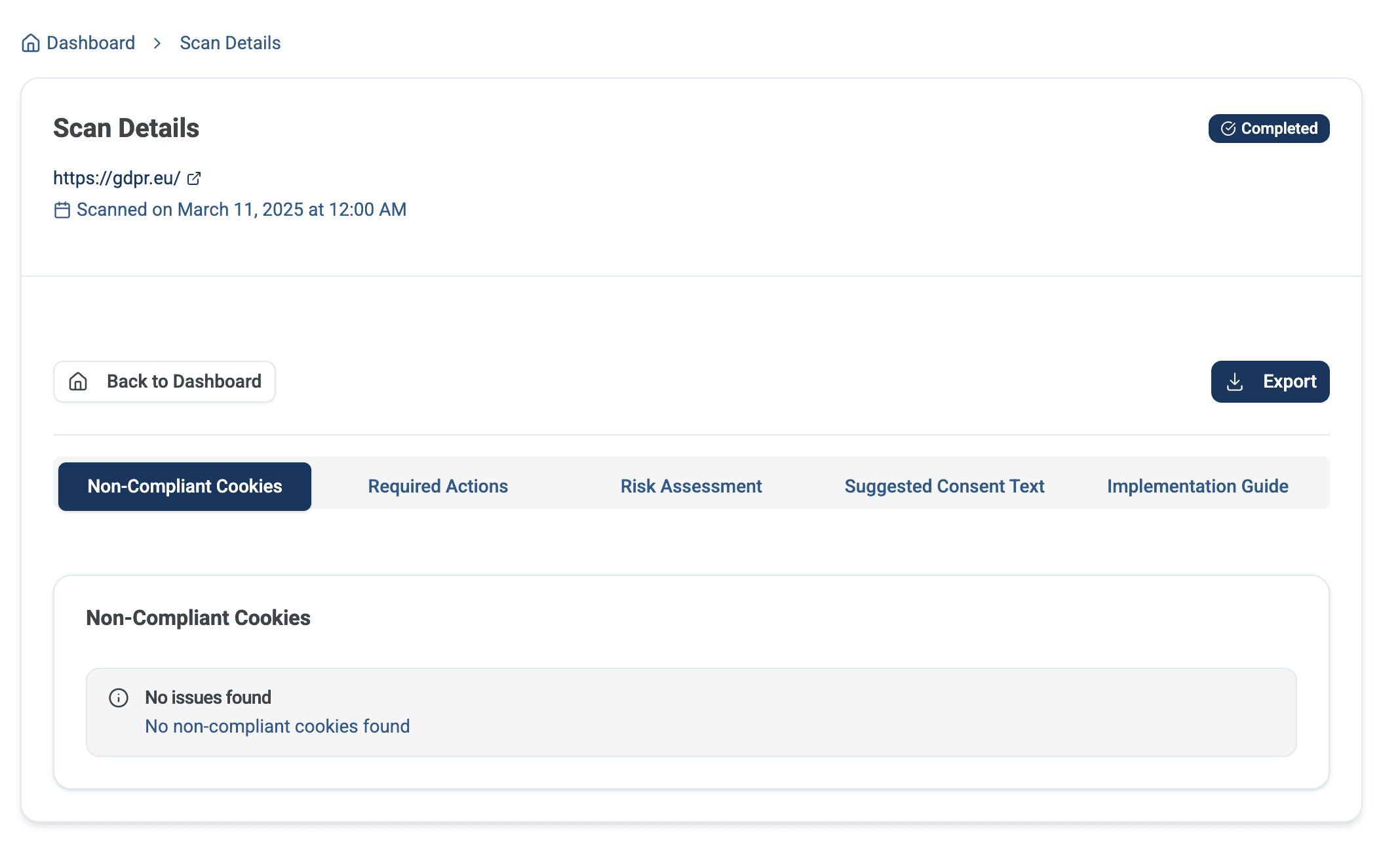 Analytics view