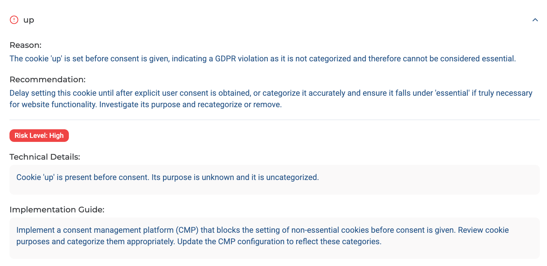 Compliance settings